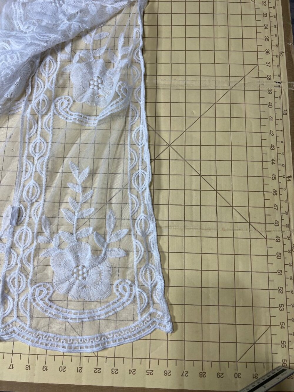Eleter White Lace Maxi Dress With Sheer Floral Embroidery And V-Neckline Size S - Picture 6 of 7